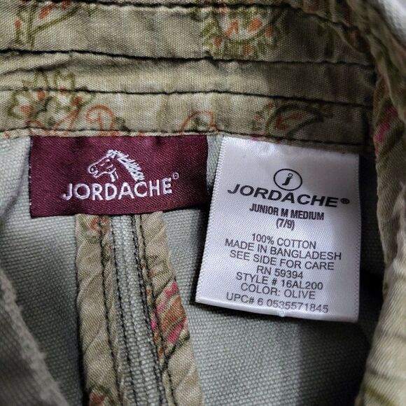 𝅺JORDACHE Denim Jean Jacket Size M 7/9 Juniors Green - Picture 8 of 9